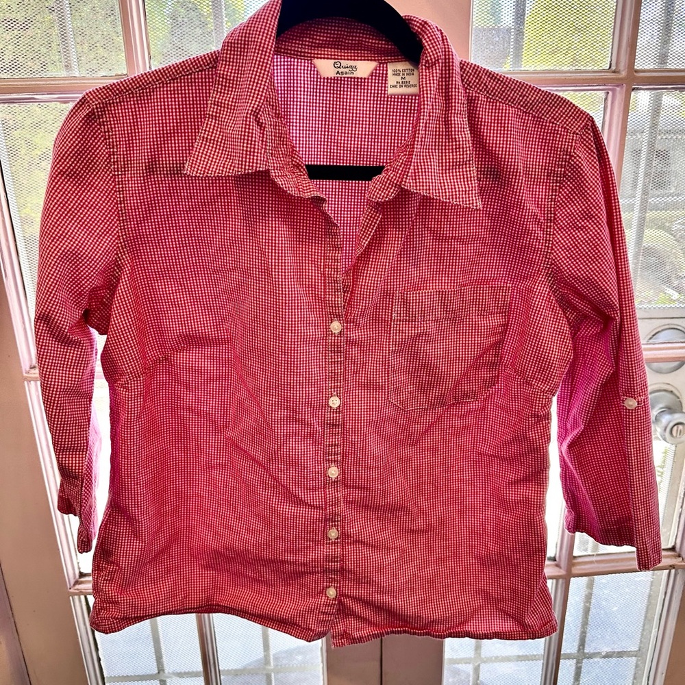 Women's Red Button Down Shirt